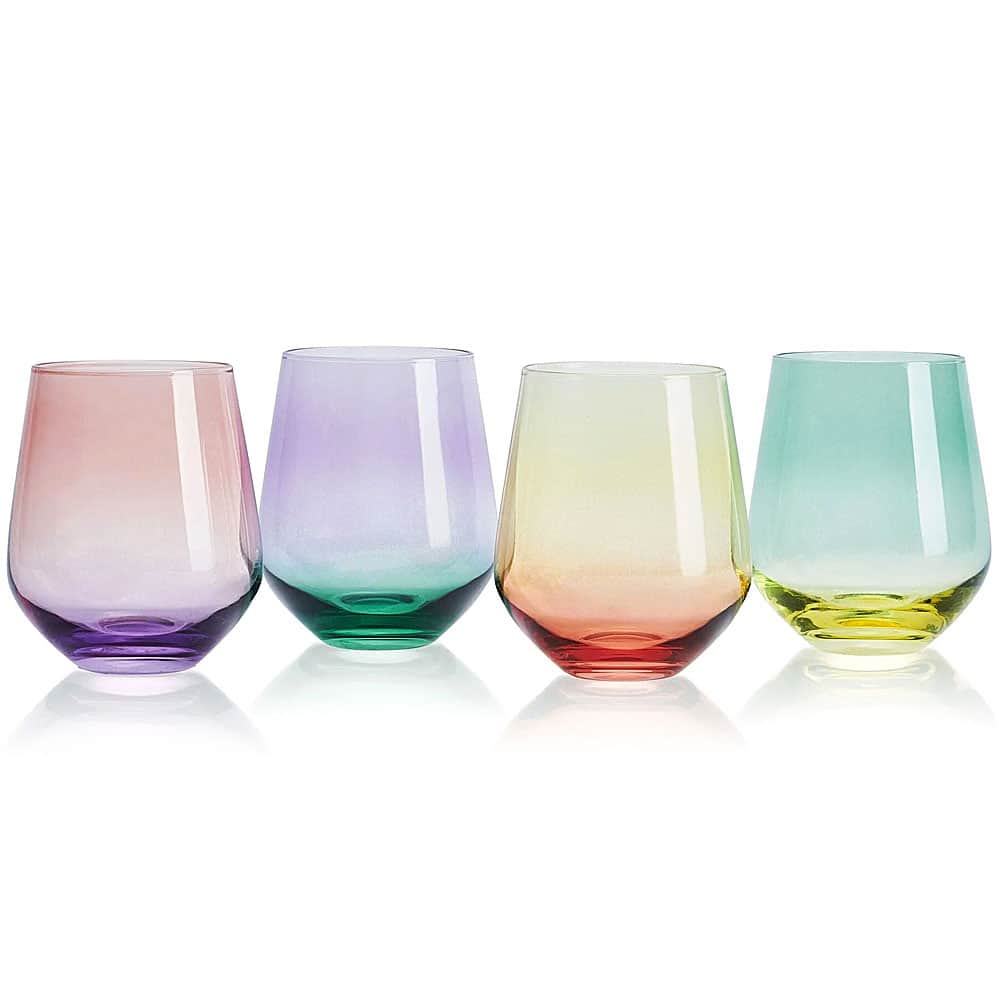 Mikasa - Chroma Stemless Wine Glasses Set of 4 - Assorted