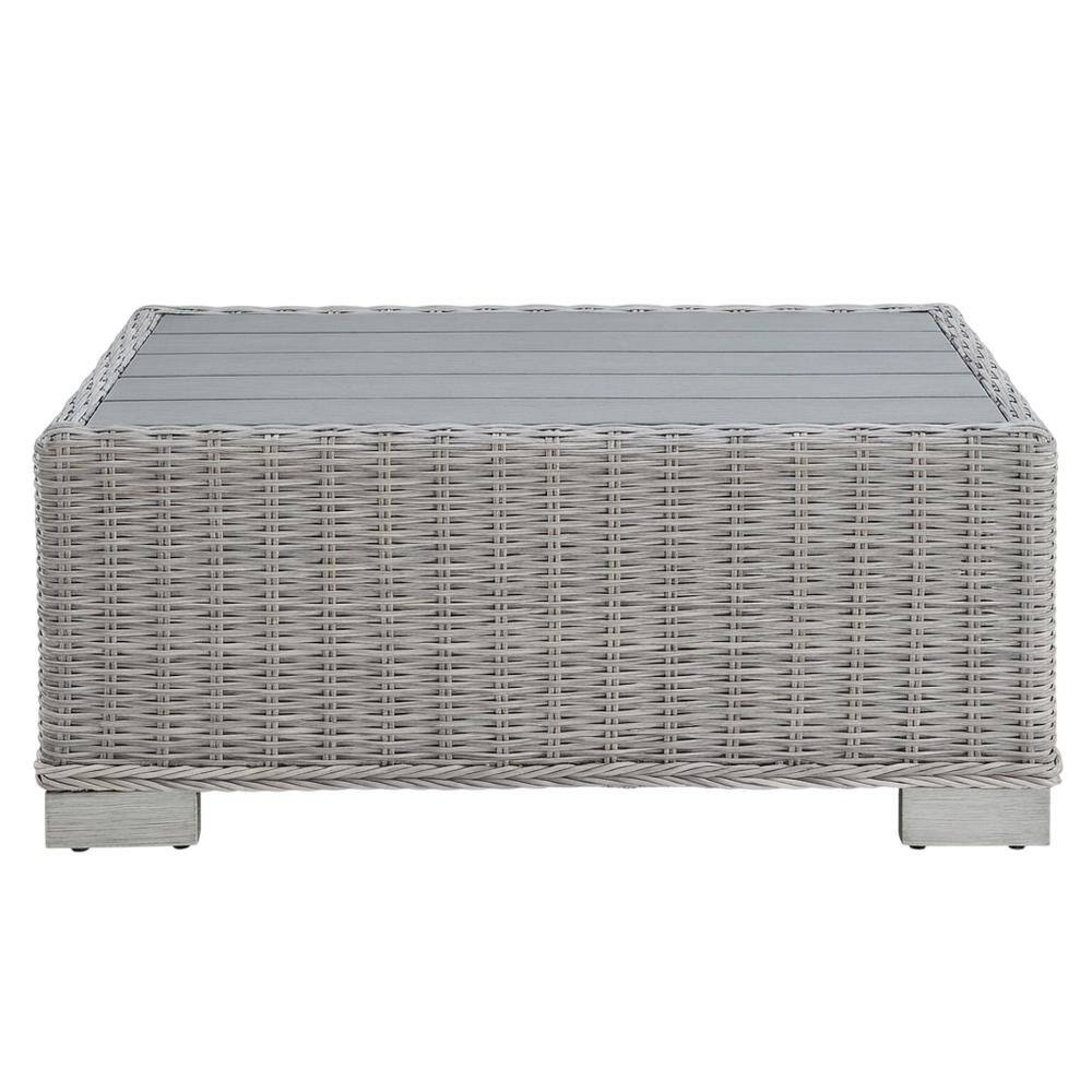 Outdoor Escape - Outdoor Wicker Rattan Coffee Table, Weather-Resistant Finish For Patio Lounge - Gray price history on PriceWatchPro