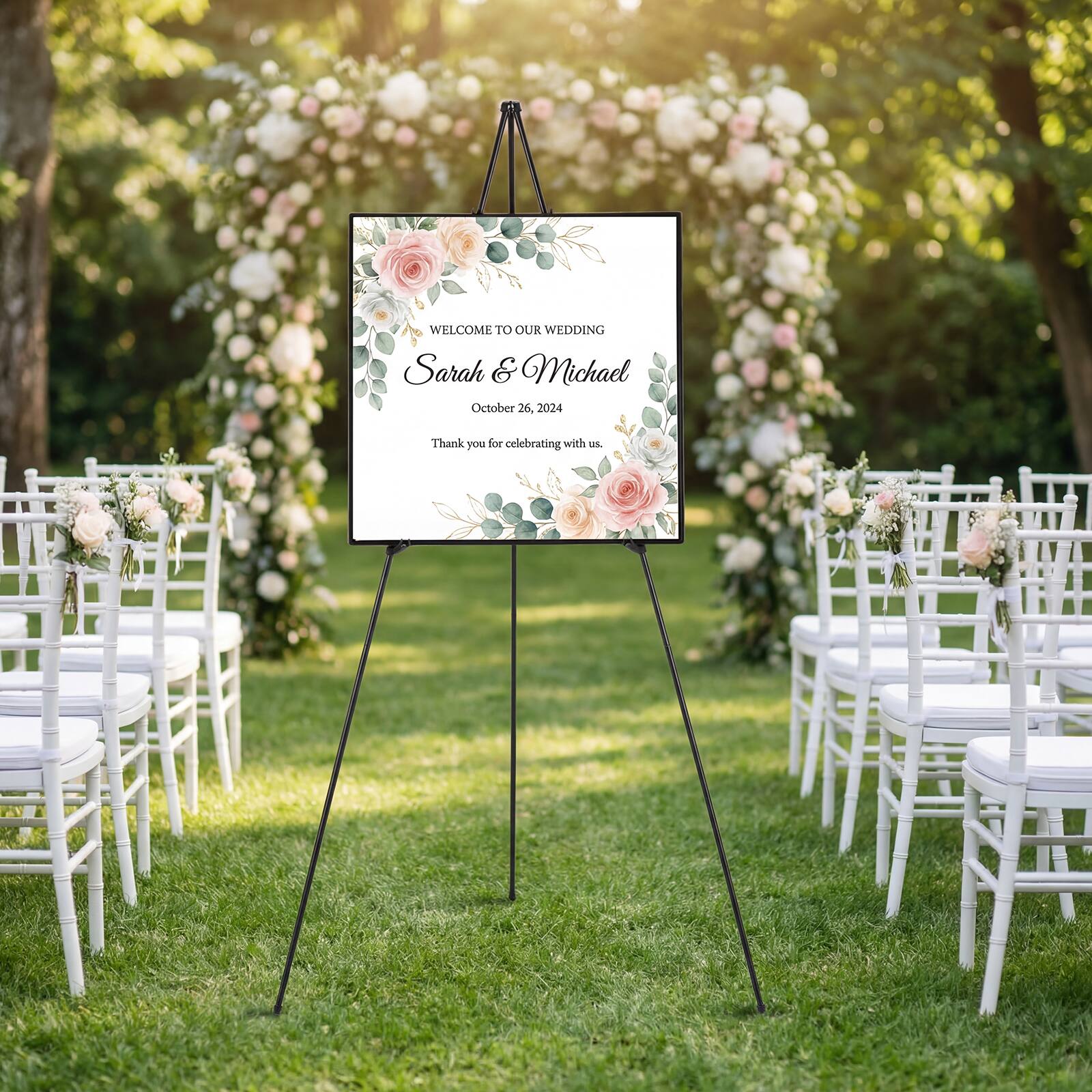 WELCOME TO OUR WEDDING  
Sarah & Michael  
October 26, 2024  
Thank you for celebrating with us.
