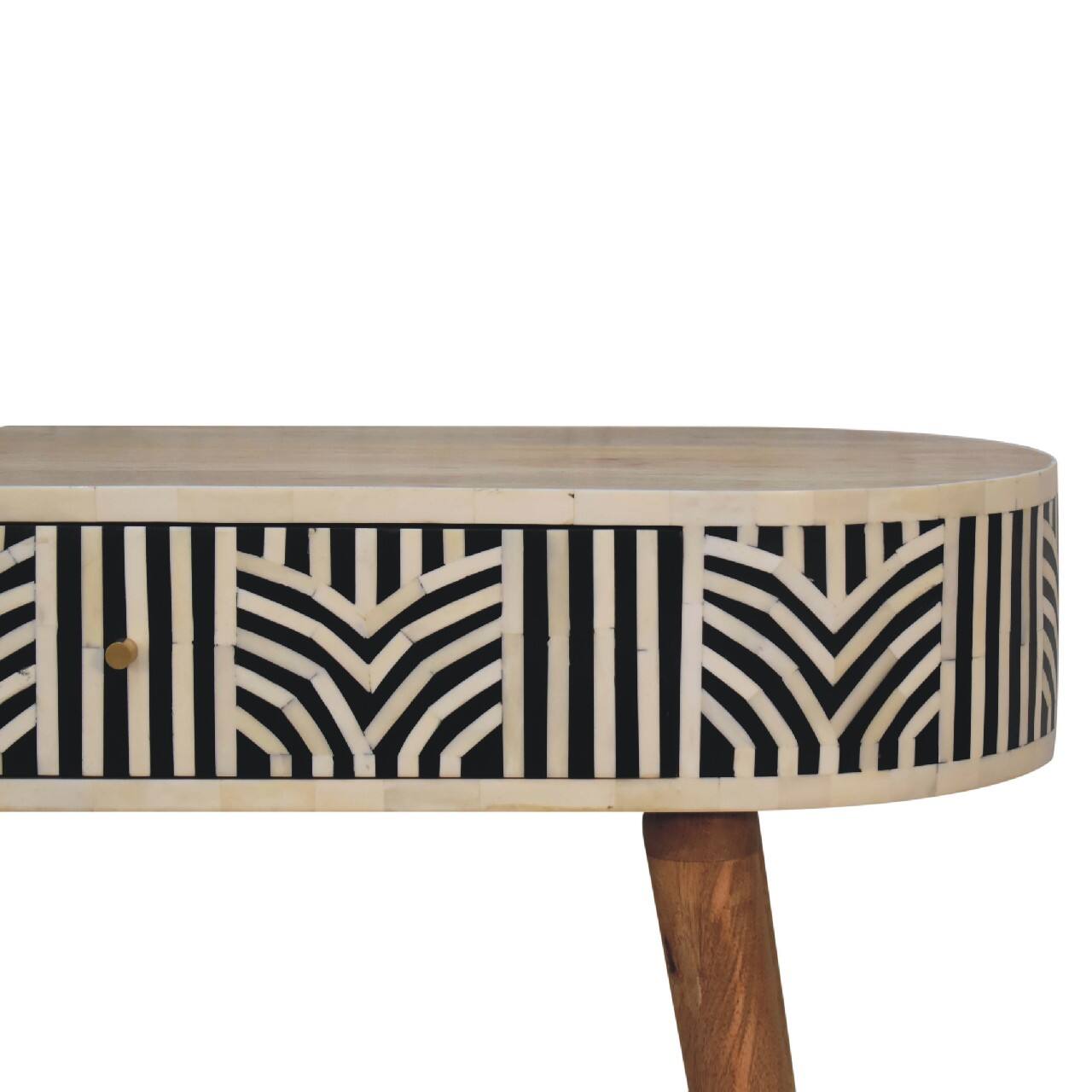 Alt View 1. Artisan Furniture - Artisan Furniture Solid Wood Edessa Bone Inlay Console Table - Beige.