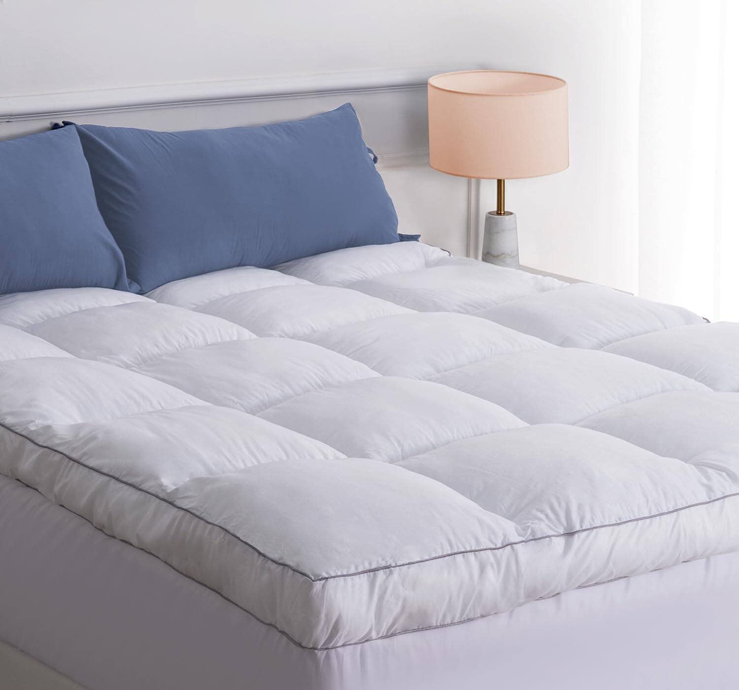 Front. Comfort Essence - Mattress Topper King Bed Extra Thick Soft Pad Cover Plush Hotel Quality Down Alternative Pillow Top For With - Classic White.