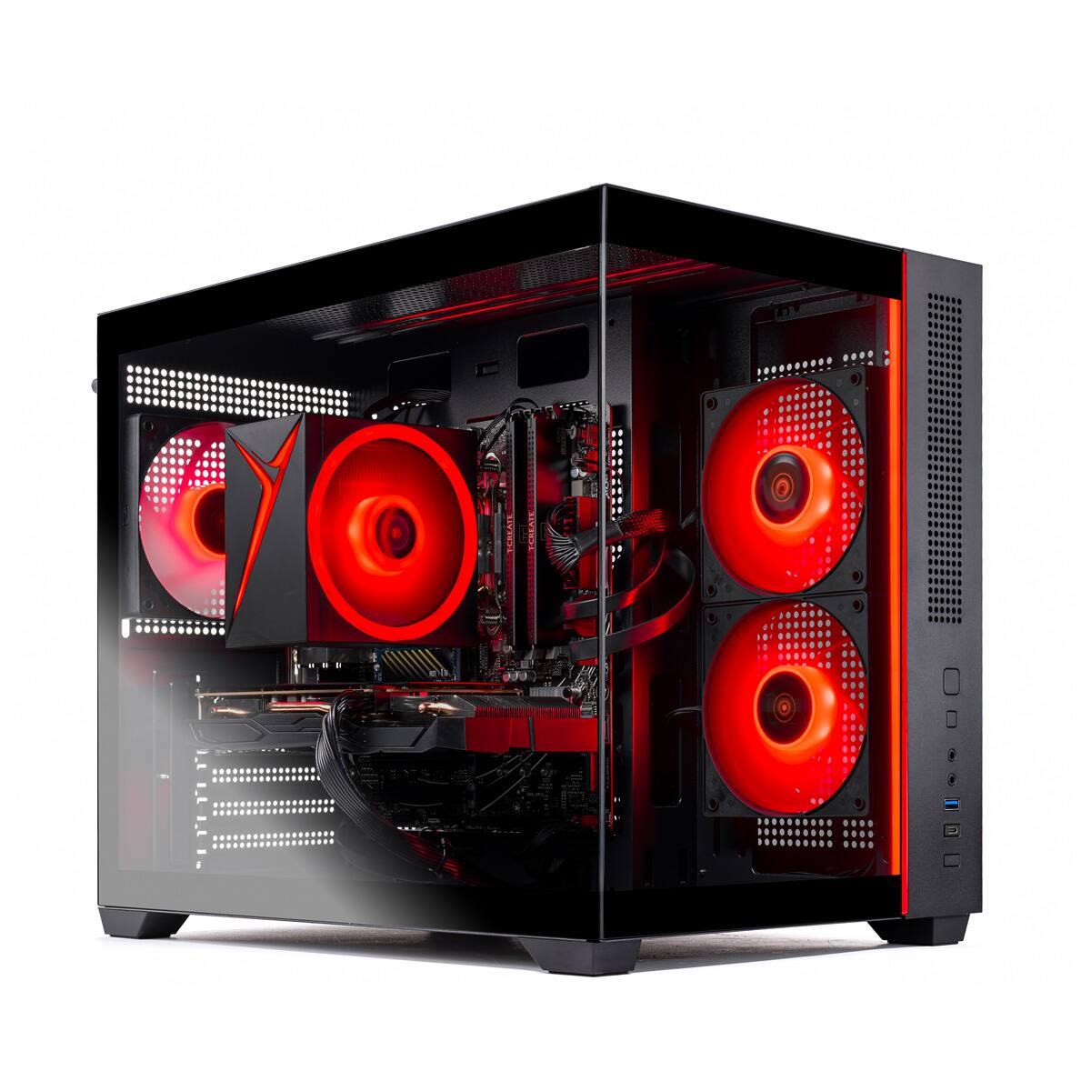 Back. Skytech Gaming - Skytech CHRONOSMINI2 - AMD Ryzen 7 7700, 7600, 32GB 6000 MHz DDR5 RAM, 650W GOLD PSU - Black.