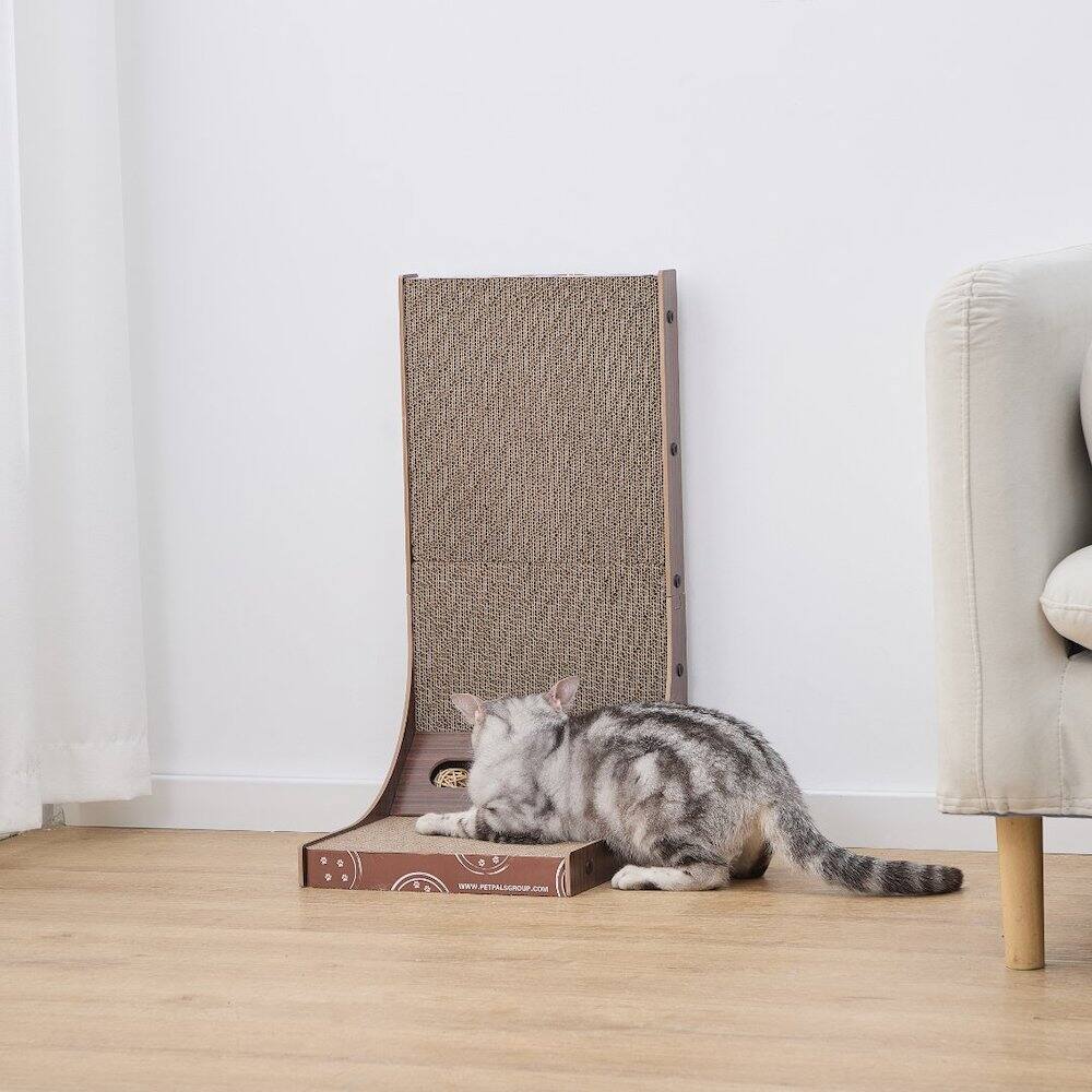 Alt View 4. PetPals - Poly Angled Cat Scratcher - Brown.