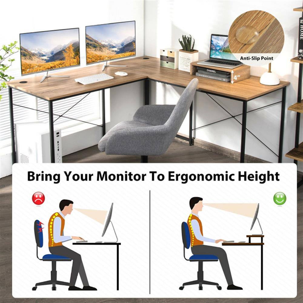 E HOME Anti-Slip Point CHANEL 11 4" Bring Your Monitor To Ergonomic Height