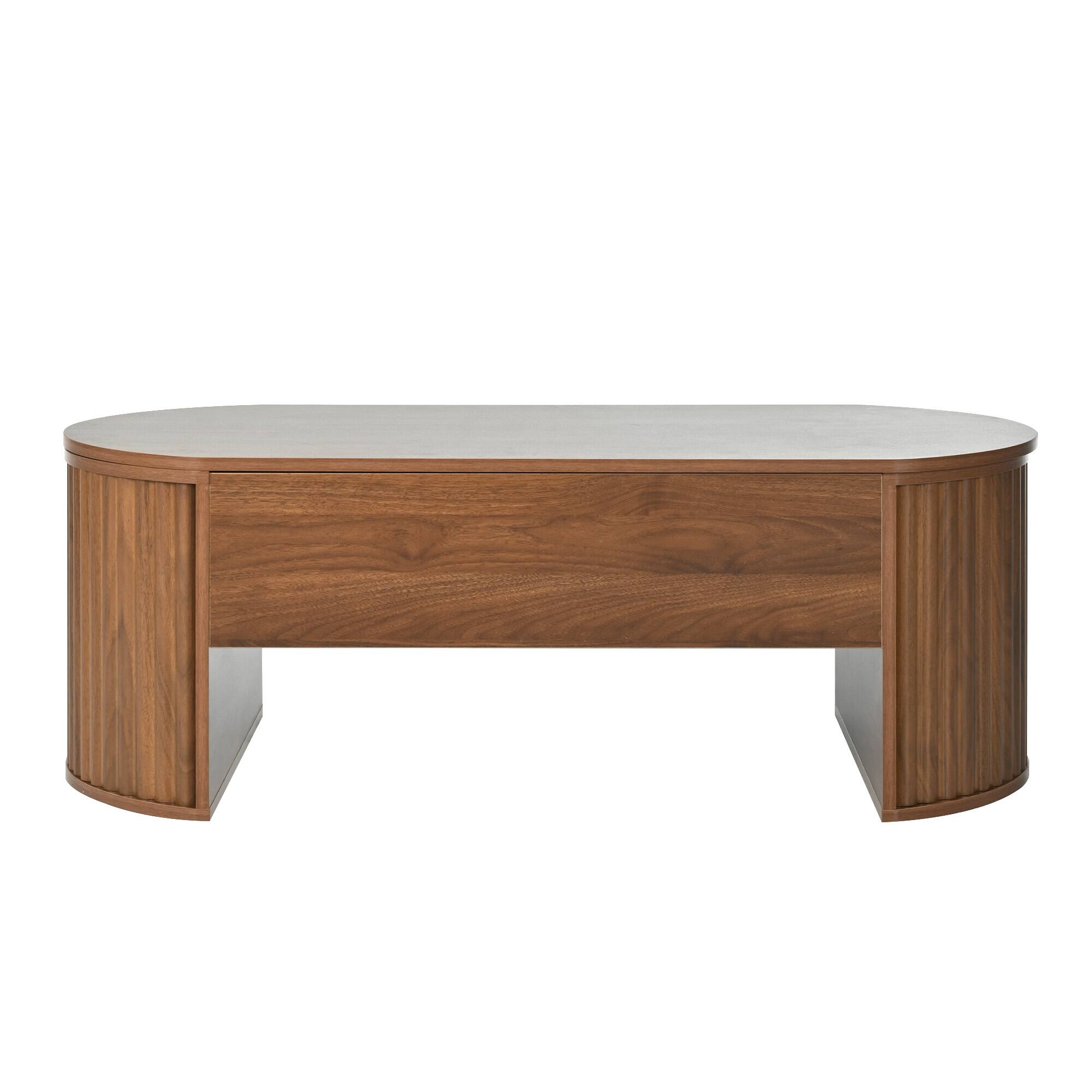 Front. Forest'nSky - Brown 47.2''Lift Top Coffee Table with Hidden Compartment for Home Living Room - Brown.