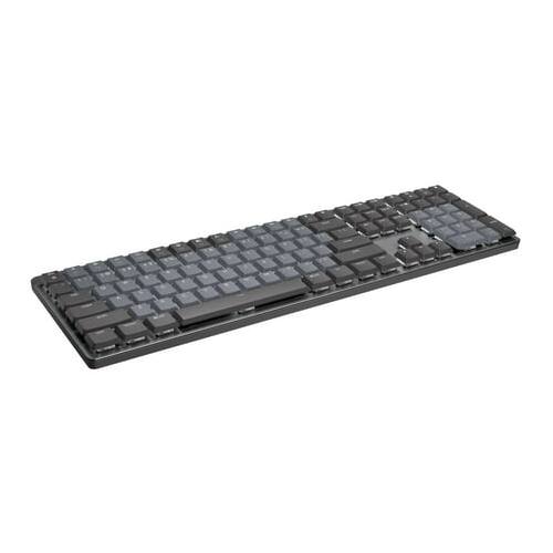 Angle. Logitech - Logitech MX Mechanical Wireless Illuminated Performance Keyboard Bundle - Grey.
