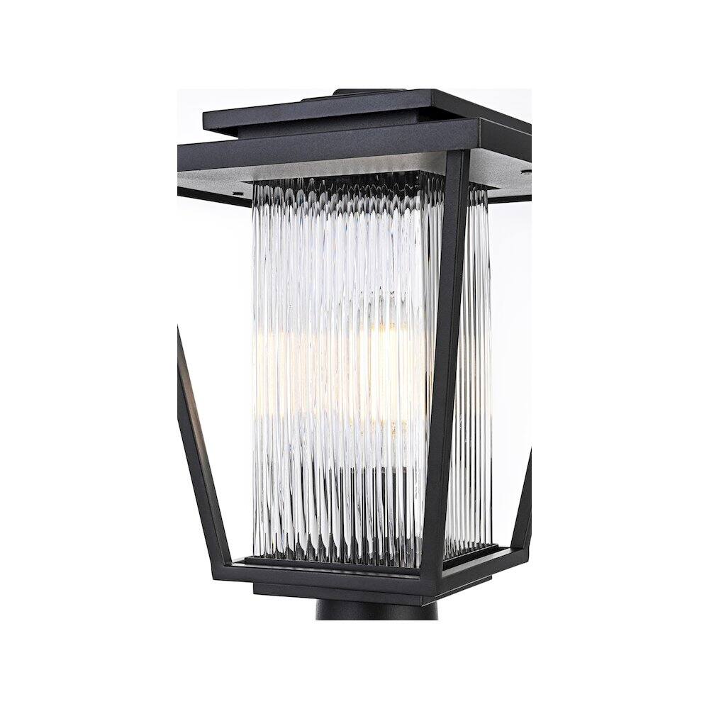 Alt View 3. Elegant Lighting - York 7 inch Outdoor Pendant in Black - Black.