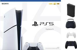 PlayStation 5 Slim Console - With Accessories & Black Controller (Total 2 Controllers Included) - PlayStation 5
