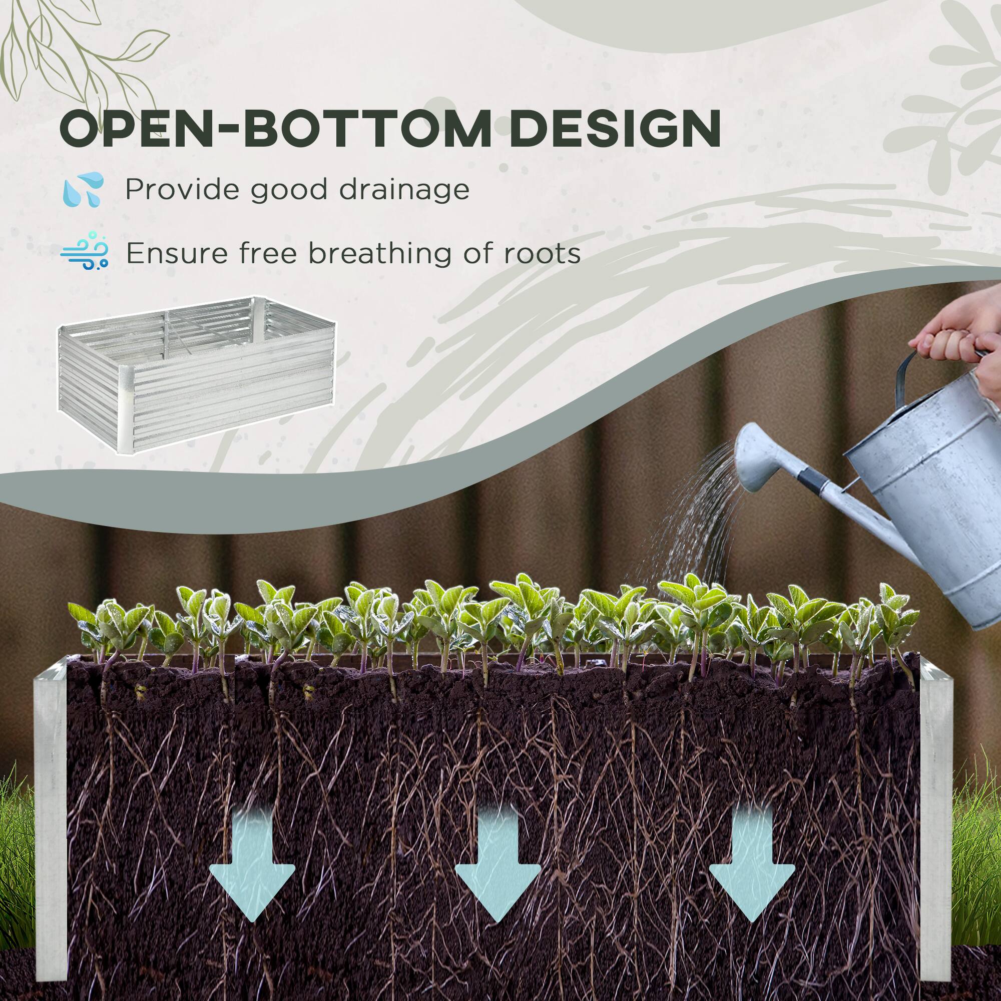 OPEN-BOTTOM DESIGN  
- Provide good drainage  
- Ensure free breathing of roots