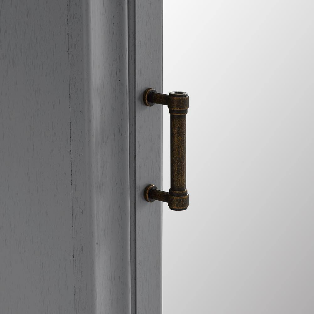 Alt View 4. Crosley Furniture - Tara Wall Cabinet With Mirror - Gray.