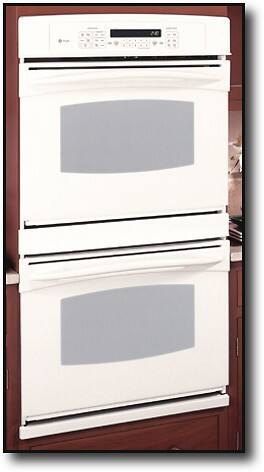Front Standard. GE - Profile 30" Built-In Double Electric Convection Wall Oven - Bisque-on-Bisque.