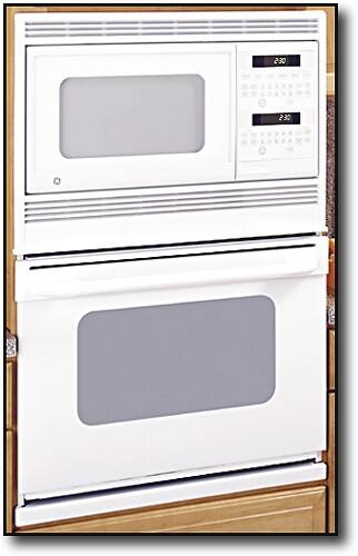 Front Standard. GE - 30" Single Wall Oven with Built-In Microwave - White-on-White.