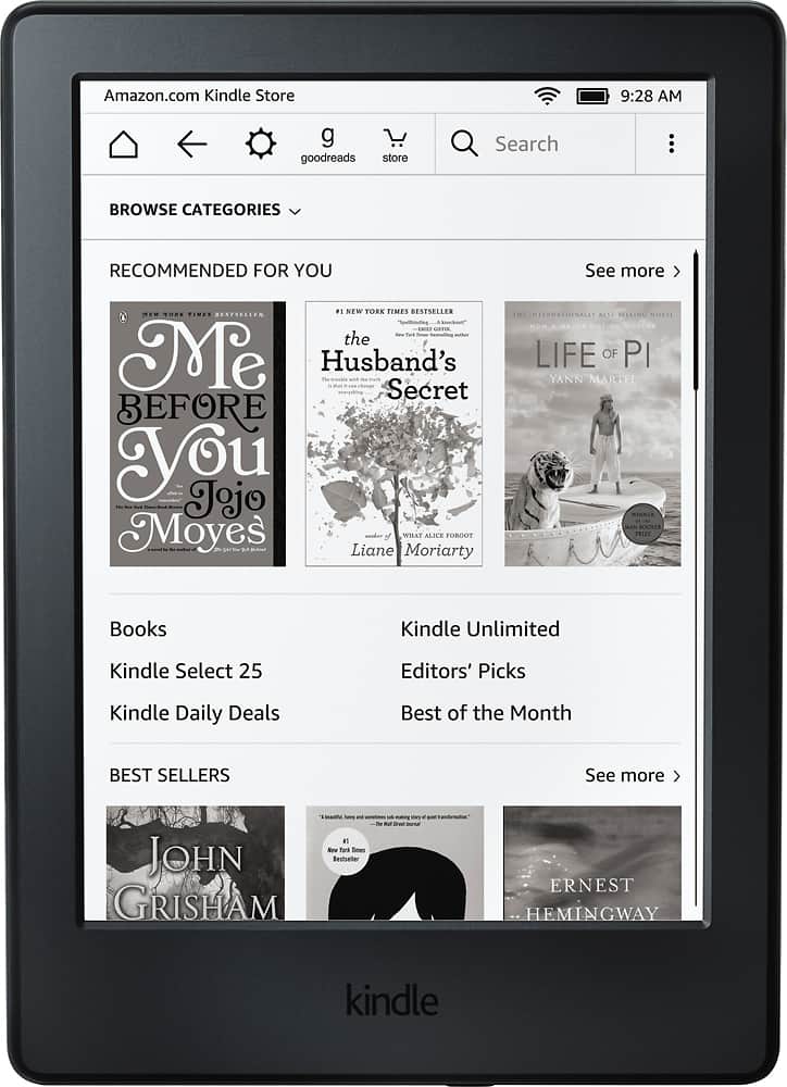 Front. Amazon - Kindle - Black.