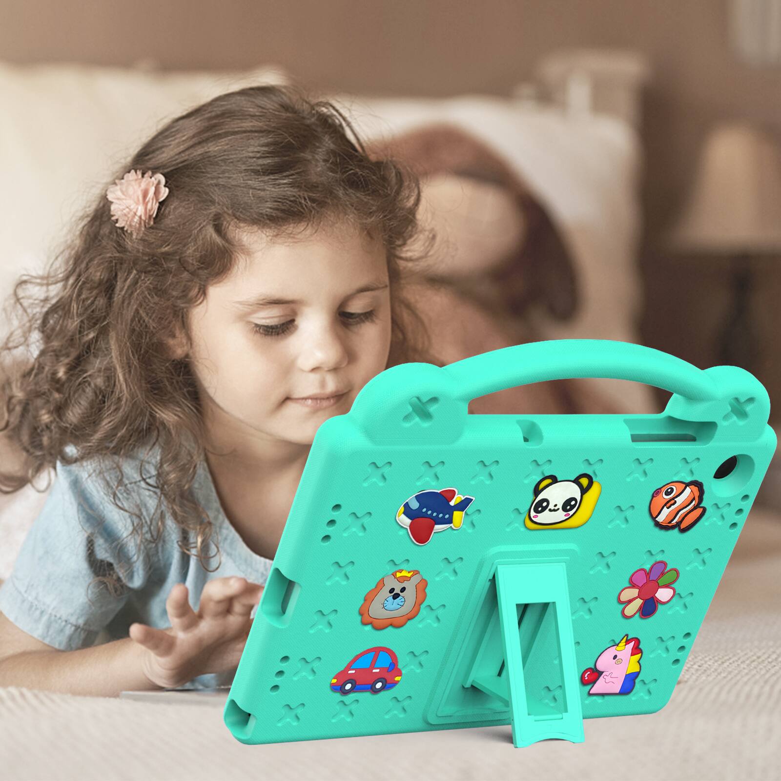 Alt View 3. UUCOVER - Kids Case for Samsung Galaxy Tab A11+ 11-inch 2025 (SM-X230/X236/X238),Shockproof EVA Case Handle Adjustable Stand Cover - Mint.