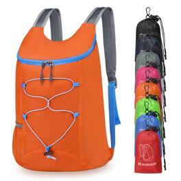 Unique Bargains - 20L Hiking-Daypack Lightweight Foldable Travel Packable Backpack for Camping Cycling Outdoor - Orange