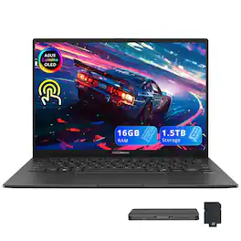 ASUS - Zenbook 14 14" FHD+ OLED Touch Laptop,Intel Ultra 7 255H,16GB RAM,512GB SSD+1TB Dock Set,Backlit,Win 11 - Gray