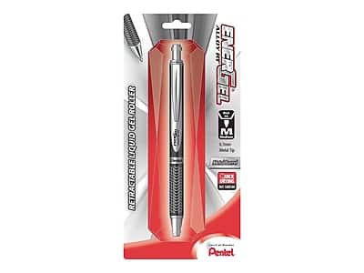 Pentel - EnerGel Alloy Retractable Gel Pen, Medium Point, Ink - Black
