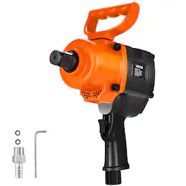 VEVOR - 1 Inch Air Impact Wrench, Up to 1200 ft-lbs Nut-Busting Torque, 16.4 lbs Pneumatic Impact Gun with Double Handles - Orange and black