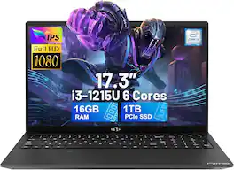 NIMO - 17.3" IPS FHD-Laptop Intel 6 Cores i3-1215U 16GB RAM 1TB SSD 4.4GHz - Gray