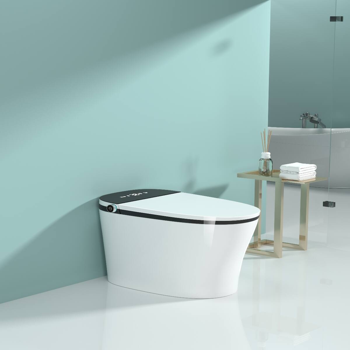 Loheer One Piece Smart Toilet with Bidet, Automatic Flush, Heated Seat ...