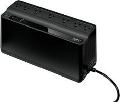 APC - Back-UPS 600VA 7-Outlet/1-USB Battery Back-Up and Surge Protector - Black - Front_Zoom