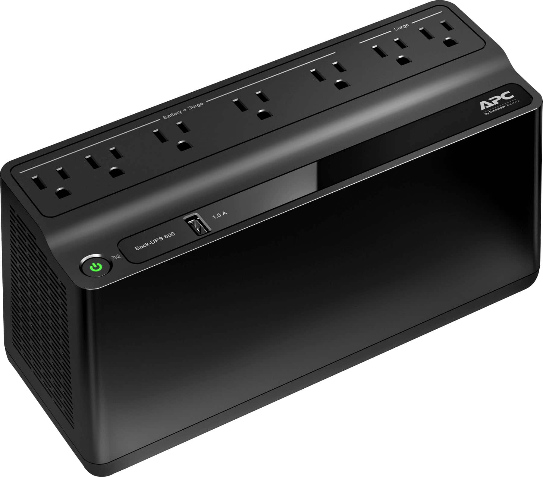 Alt View 11. APC - Back-UPS 600VA Tower UPS - Black.