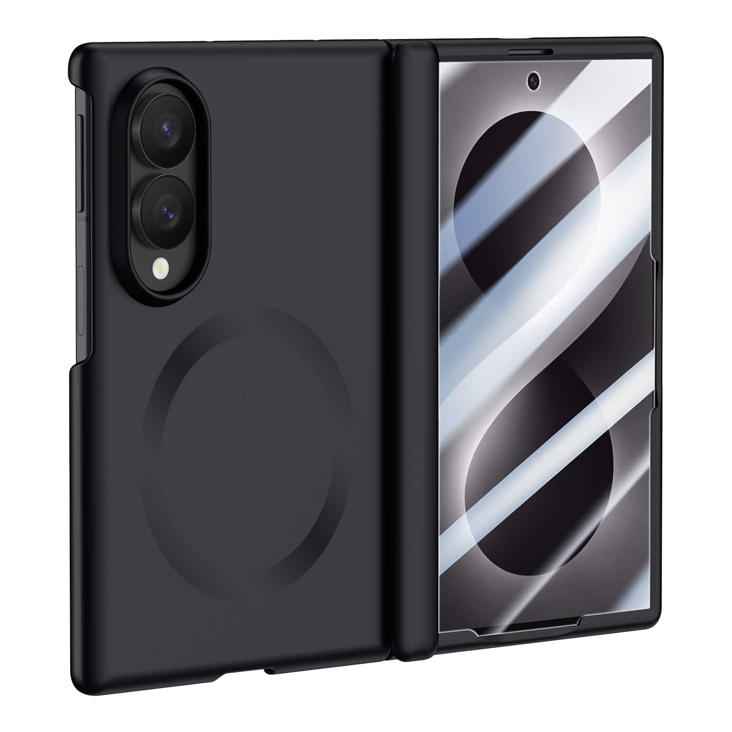 Dteck - Hinge Cover for Samsung Galaxy Z Fold8 Magnetic Case Built-in HD Screen Protector,Shockproof Hard PC Protective Cover - Black(Clear Film) price history on PriceWatchPro