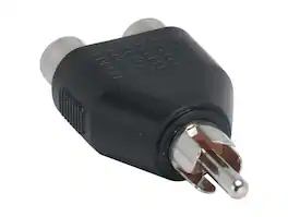 Cable Leader - RCA Mono Male to 2x RCA Mono Female Y-Splitter Adapter, Fully Molded - Black