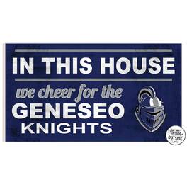Jardine - SUNY Geneseo Knights 11" x 20" Indoor/Outdoor In This House Sign - Navy