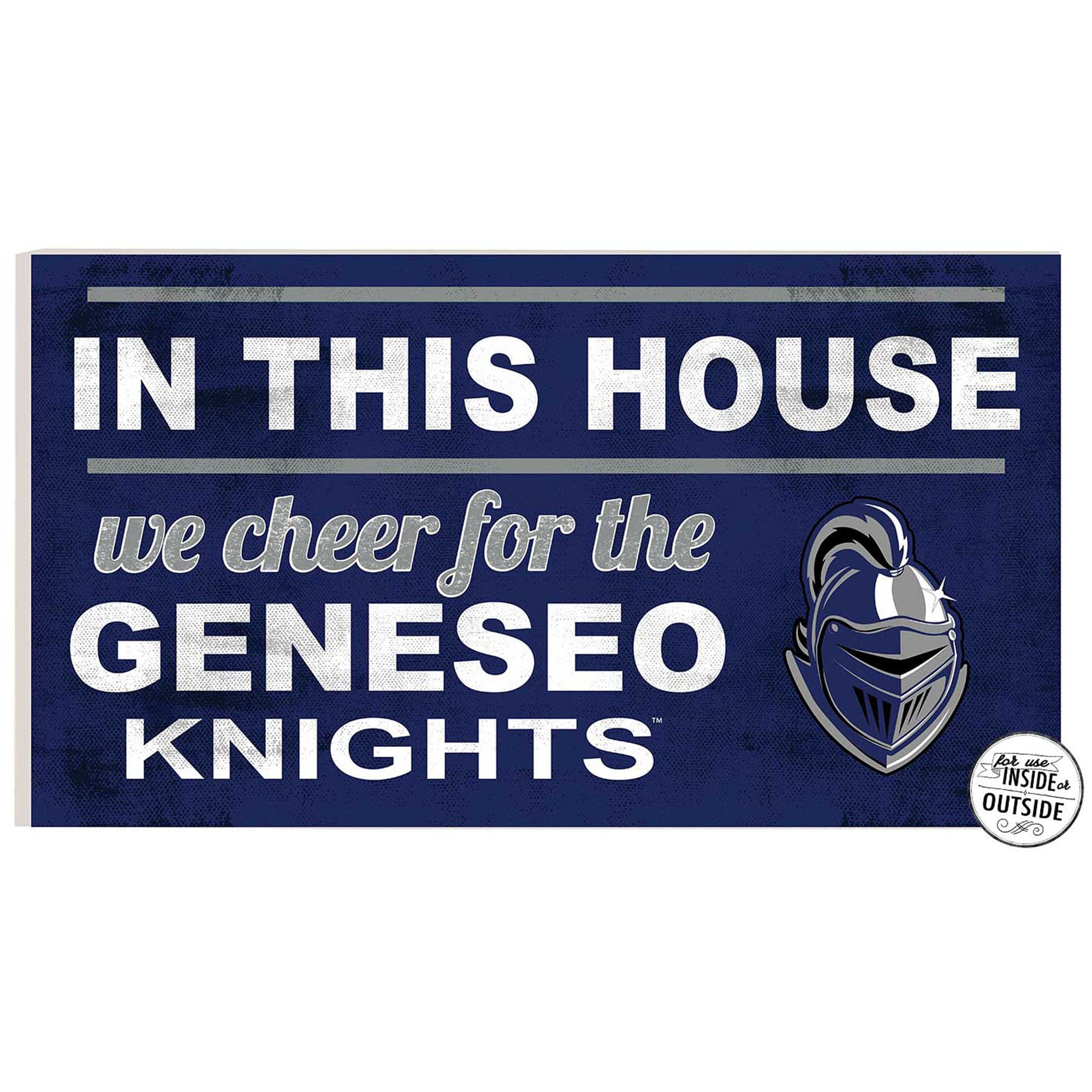 SUNY Geneseo Knights 11" x 20" Indoor/Outdoor In This House Sign