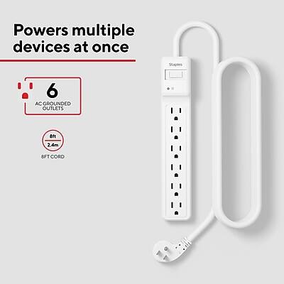 Powers multiple devices at once

6 AC GROUNDED OUTLETS

8ft 2.4m 8FT CORD