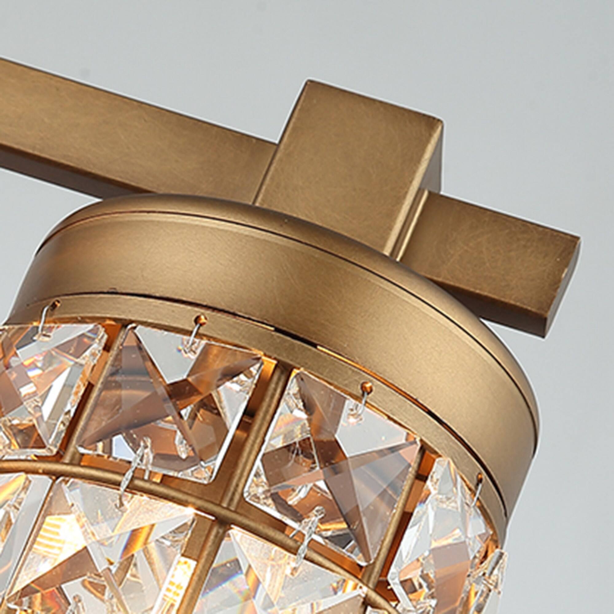 Alt View 5. Parrot Uncle - Modern Brass 3-Light Crystal Vanity Light - Brass.