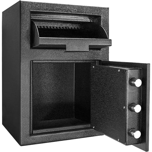 Left. Barska - Standard Keypad Security Depository Drop Safe 1.03 Cu Ft - Black Matte.