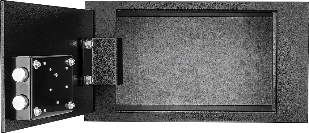 Left View: Barska - Floor Safe With Key Lock 0.22 Cubic Ft AX12656 - Black