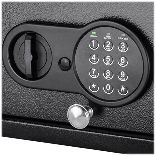 Alt View 12. Barska - 0.15 Cu Ft Digital Keypad Drawer Safe – Solid Steel Top-Opening Security Box with Deadbolts for Home, Office & Valuables - Black.