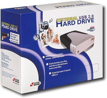 Angle Standard. Acomdata - 120.0GB External USB 2.0 Hard Drive.