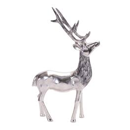 BreeBe - Etched Aluminum Deer Statue 17.5"H - Gray