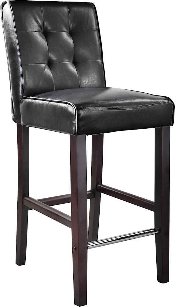 Best Buy: CorLiving Bar Bonded Leather Chair Black / Dark Espresso DAD ...