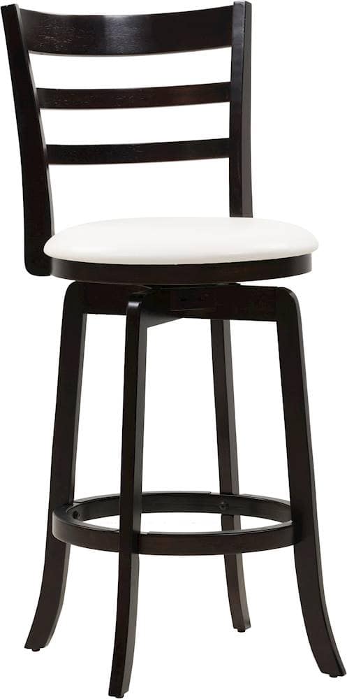 Angle View: CorLiving - Woodgrove Three Bar Design 43" Wood Barstool - Espresso/White