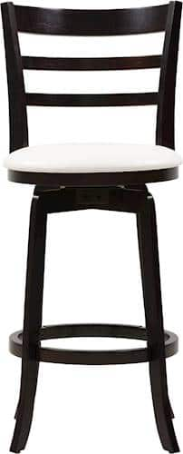 CorLiving - Woodgrove Three Bar Design 43" Wood Barstool - Espresso/White