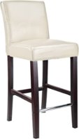 CorLiving - Bonded Leather Chair - Cream White / Dark Espresso - Angle_Zoom