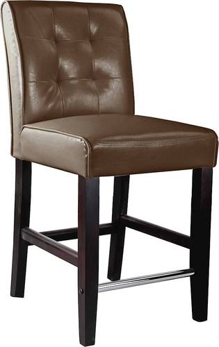 CorLiving - Bar Bonded Leather Chair - Dark Brown / Dark Espresso
