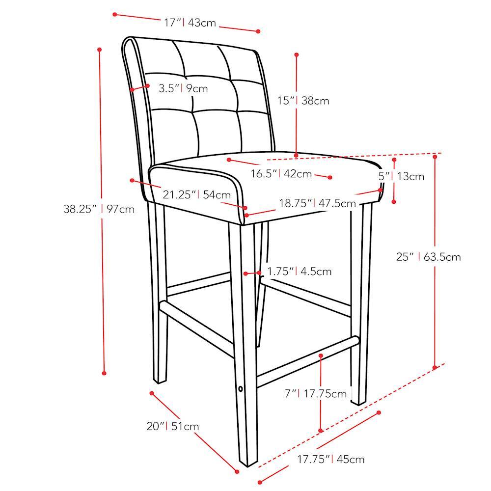 Best Buy CorLiving Bar Bonded Leather Chair Dark Brown / Dark Espresso