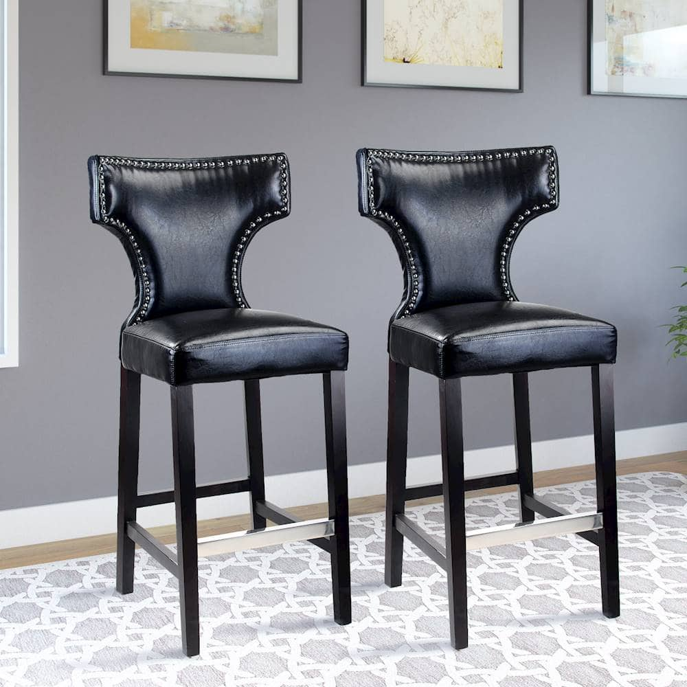 Best Buy: CorLiving Kings Bar Height Barstools (Set Of 2) Black DAD-809-B