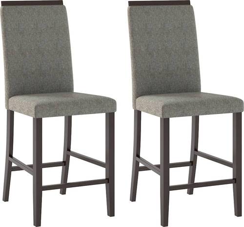 CorLiving - Bistro Fabric Dining Chairs (Set of 2) - Cappuccino / Pewter Gray