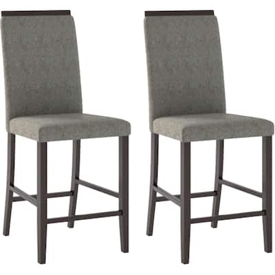CorLiving - Bistro Fabric Dining Chairs (Set of 2) - Cappuccino/Pewter Gray