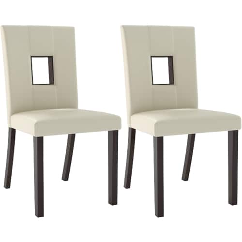 Corliving Bistro Leatherette Dining Chairs Set Of 2 Cuccino White Corliving Bistro Leatherette Dining Chairs Set Of 2 Cuccino White