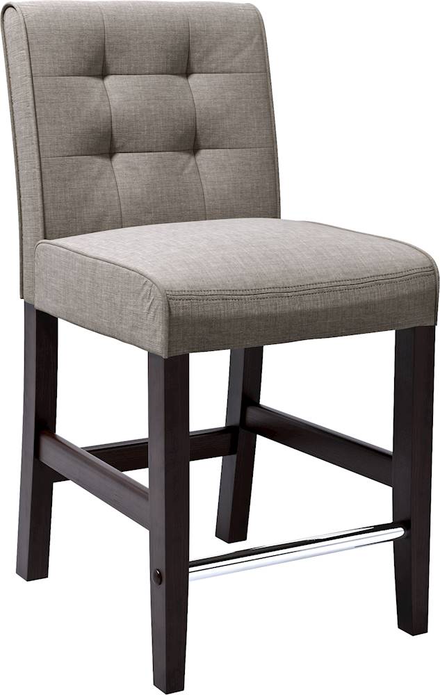 Angle View: CorLiving - Woven Tweed Chair - Gray / Dark Espresso