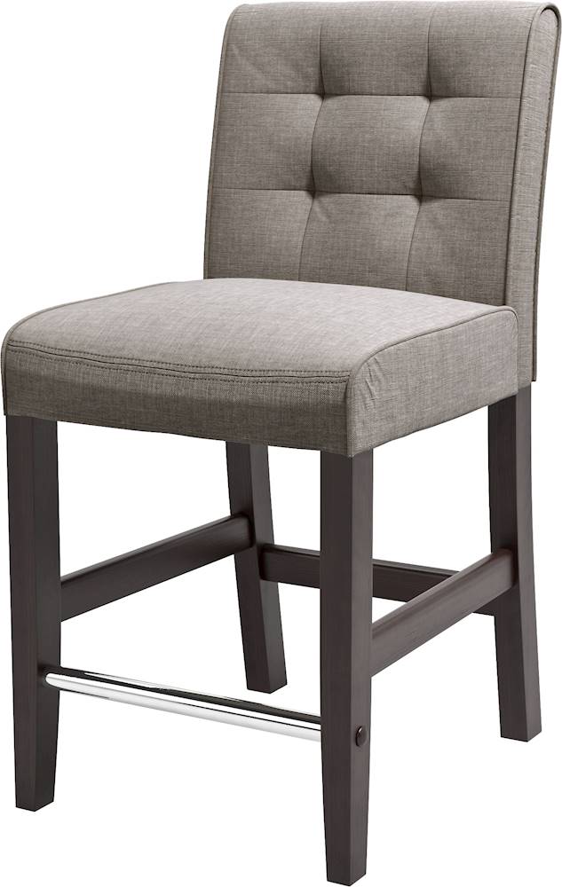 Left View: CorLiving - Woven Tweed Chair - Gray / Dark Espresso