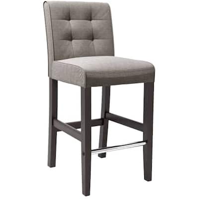 CorLiving - Bar Woven Fabric Chair - Gray; Dark espresso